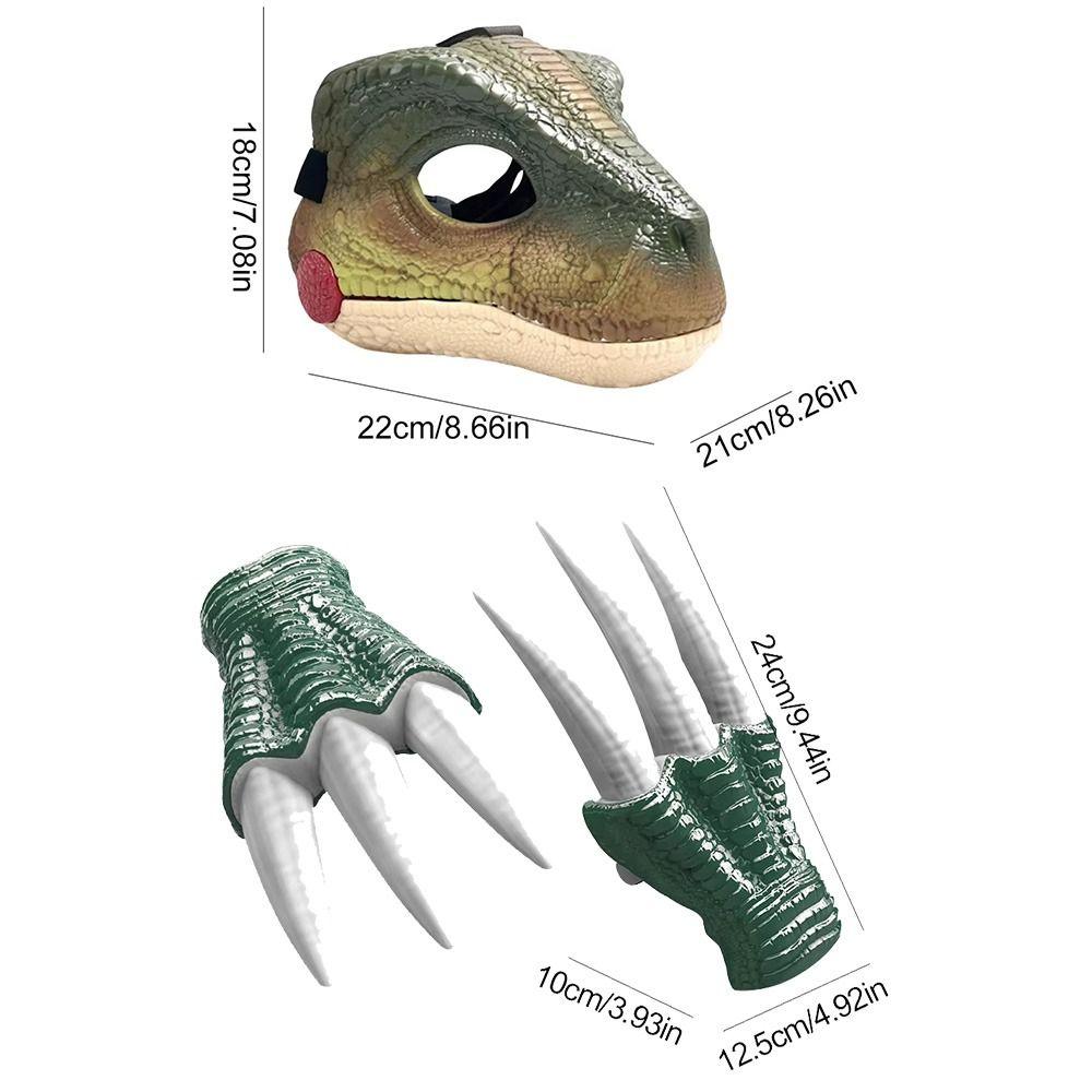 Sound Dinosaur Mask Headwear Movable Mouth Dinosaur Head Face Cover 3D Dinosaur Mask  Halloween