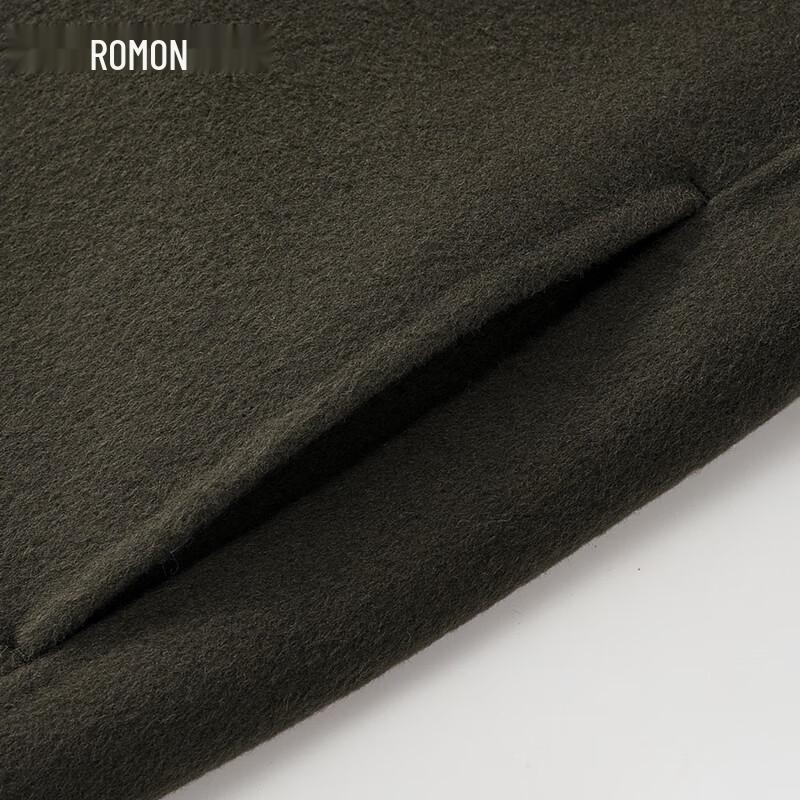 ROMON Men's Wool Blend Mid-Length Coat