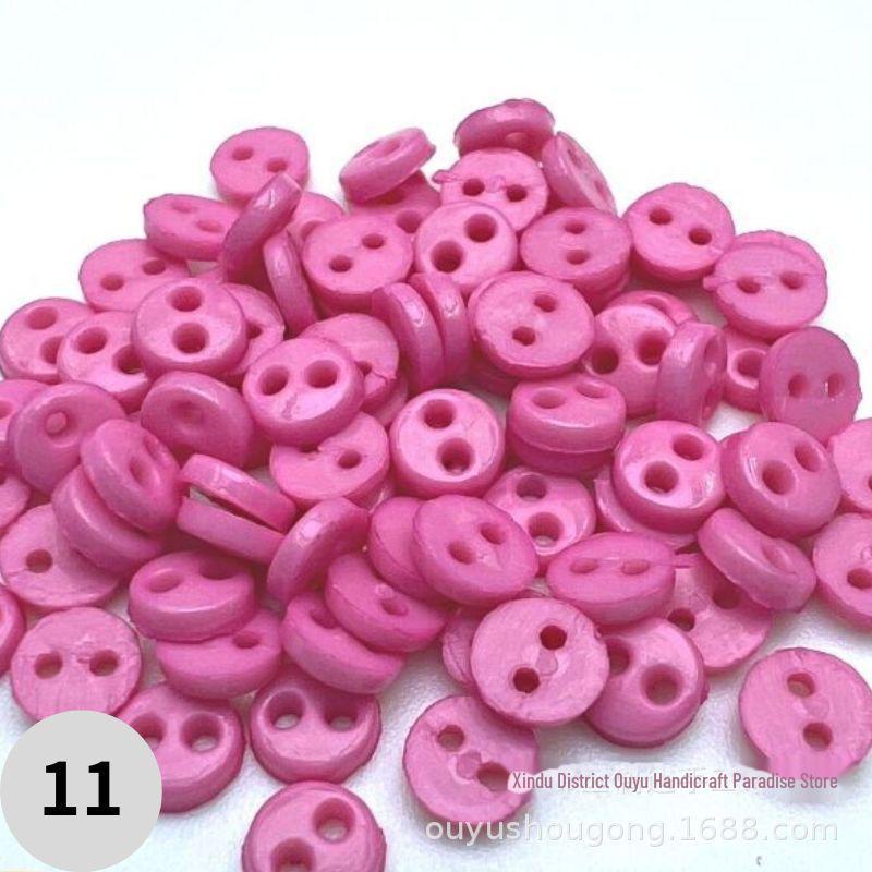 4mm Dual-Eye Plastic Buckle with Edge Button for DIY Felt Doll Accessory
