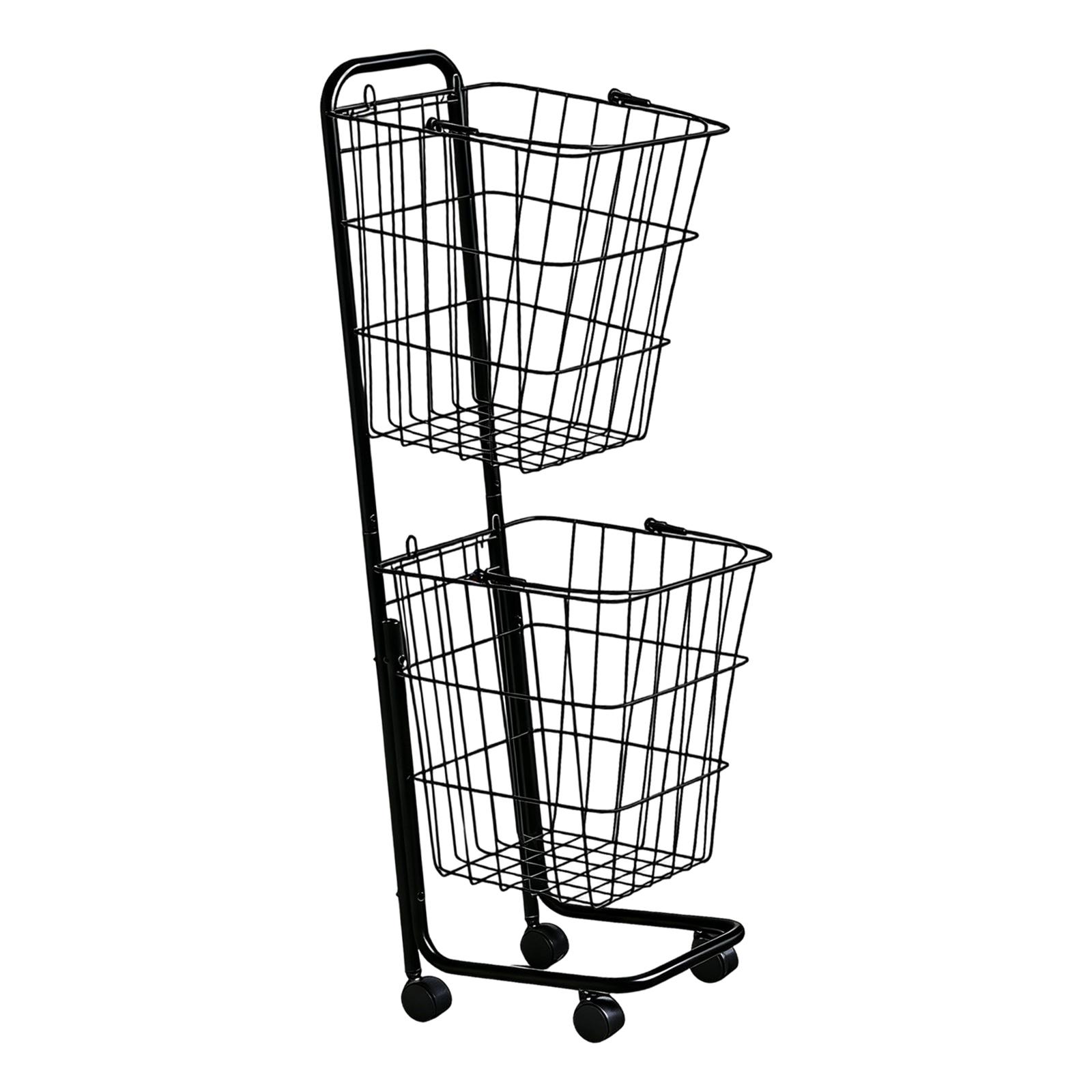 

Rolling Laundry Basket Aluminum Organization Hamper with Compartments Portable Laundry Bin for Laundry Room Accessories чёрный