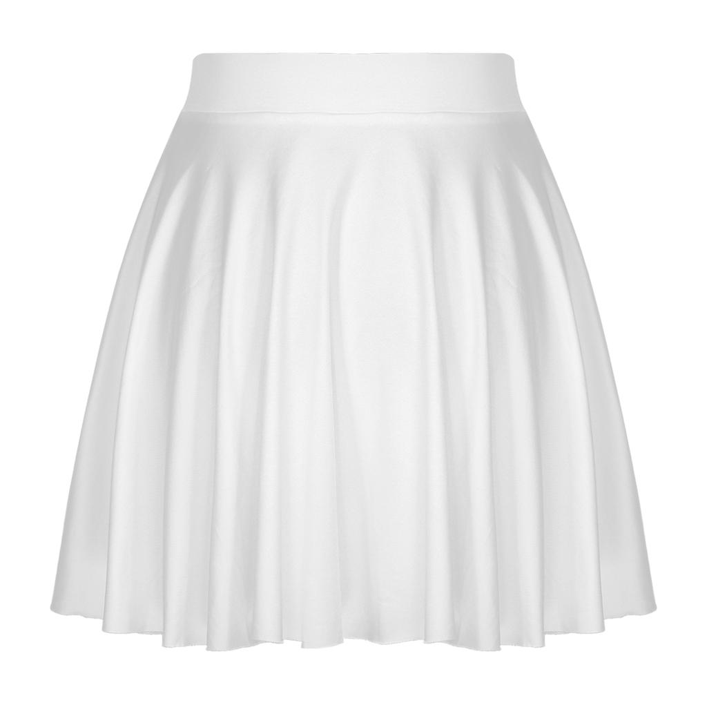 Falda de Color Sólido con Volantes para Mujer: Falda Acampanada Casual con Cintura Elástica para Ropa de Estar en Casa Ropa Deportiva