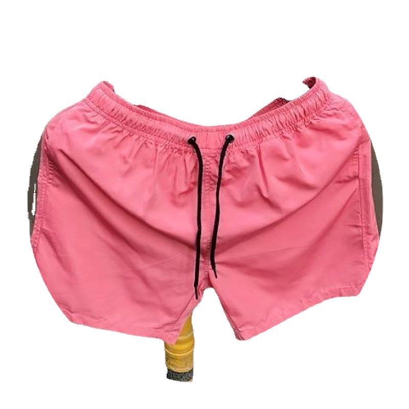 Men's Korean Quick-Dry Casual Beach Shorts - Candy Color, Loose Fit, Trendy 3-Point Design