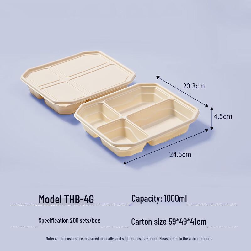 Mr. Corn Biodegradable 4-Compartment Takeaway Box