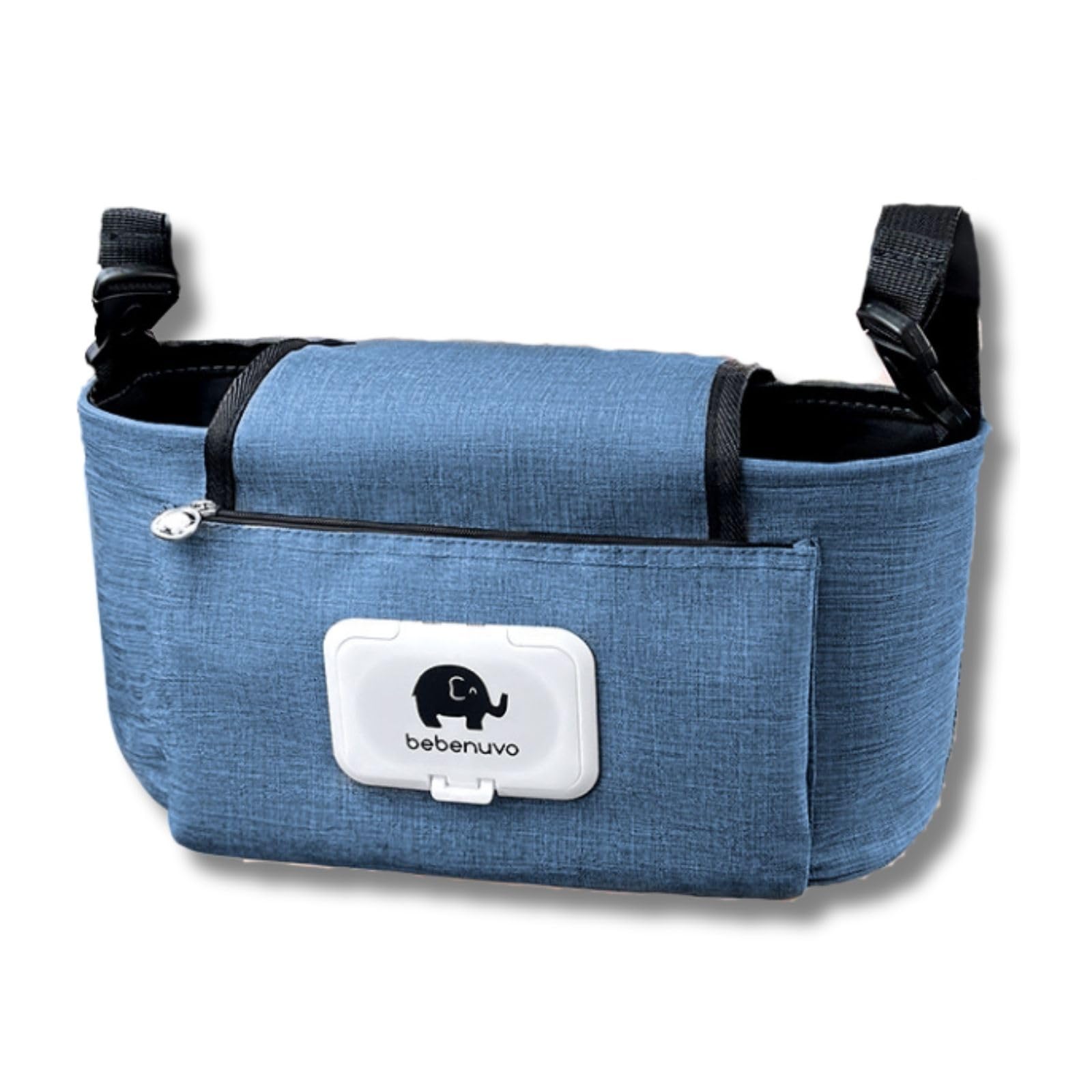 

сумка для коляски с подгузником, напитком, детскими влажными салфетками, большой вместимости, многофункциональный держатель, держатель, салфетки, хранение, ремень с застежкой в одно касание, прогулочная коляска, тележка, (синий) синий