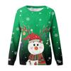 Women's Fashion Casual Long Sleeve Christmas Printed Neck Sweatshirt Top