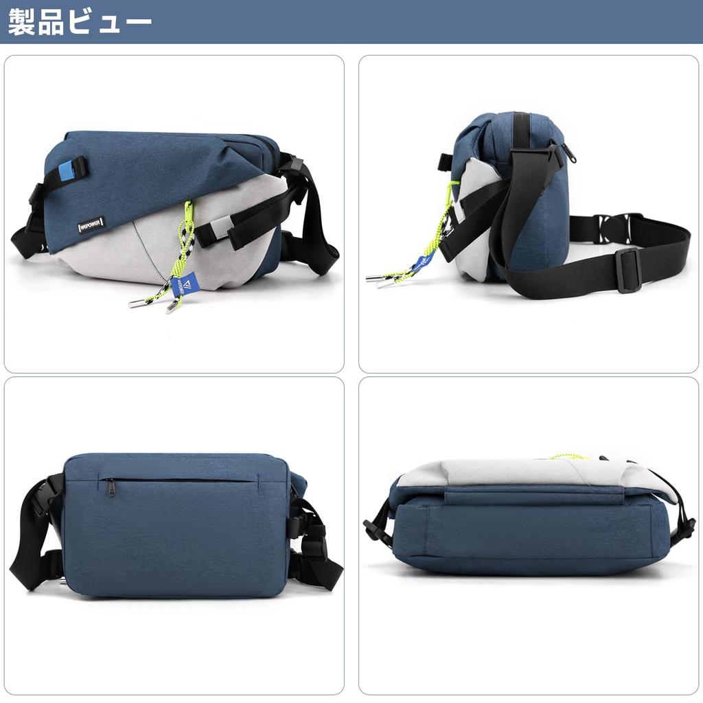 YOWUBA Shoulder Crossbody Large for and Travel Bag, Bag, Capacity, Waterproof, Lightweight, Multifunctional, Commuting, Cycling, (Blue-gray)
