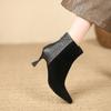 2024 New Pointed Toe Women's Boots Spring and Autumn Back Zipper Comfortable Casual Professional Women's Naked Boots