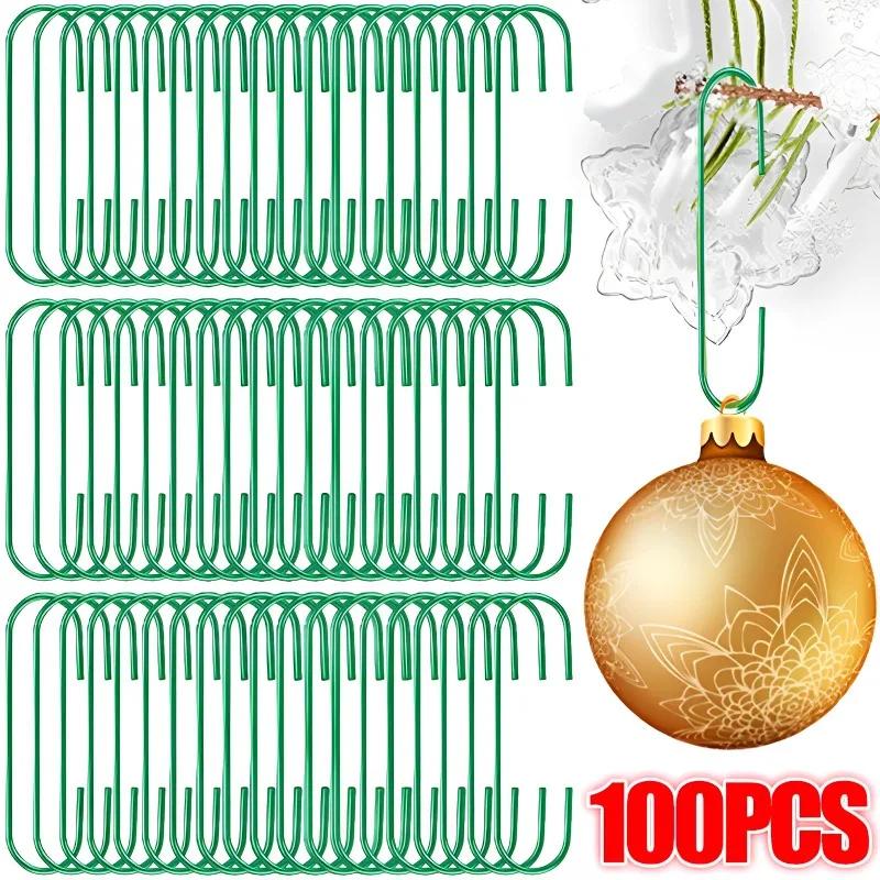 5-100Pcs Christmas Ornament C-Shaped Hooks Holder Xmas Tree Ball Pendant Hanging Decorations for home Navidad New Year 2026
