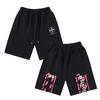 1018 Off-White 2025 Spring/Summer New 99 Letter Diagonal Stripe Graffiti Print Men's and Women's Casual Loose Shorts