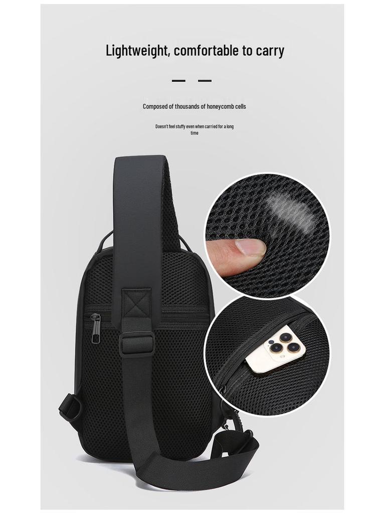 Men's Anti-theft Chest Bag with Buckle - Trendy Crossbody for Outdoor Sports & Cycling