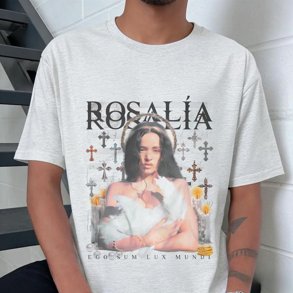 Rosalía Rosalia LUX album trasa 2026 grafika 100% Bawełna unisex koszulka Y2k Styl Hip hop Lato Męska Koszulka z krótkim rękawem prezent dla fana
