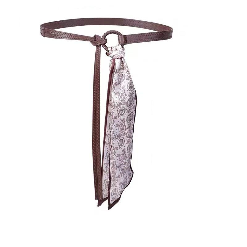 

Y2k Панк Девушки Шарф Пояс Ретро Искусственная Кожа Женский Пояс Богемный Стиль Шелковый Шарф Поясная Веревка Модные Джинсы Платье Декоративный кофейный