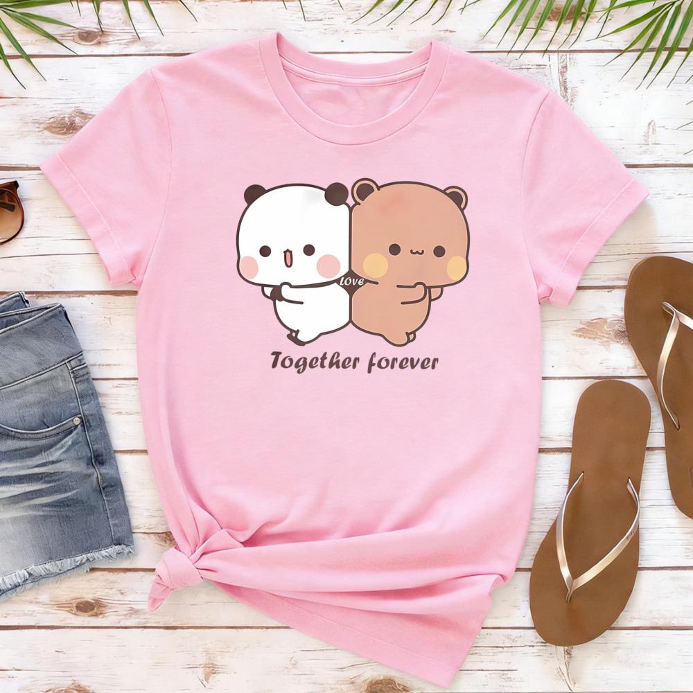 Kawaii Bubu Dudu Bear Together Forever Tshirt Valentines Days Funny Gift Unisex TShirt Cute Graphic Printed Shirt Unisex Unisex Top
