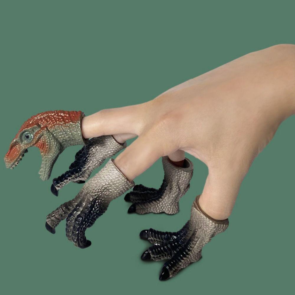 5pcs Finger Doll Dinosaur Head Hand Puppet Finger Mini Baby Animals Model  Preschool Kindergarten