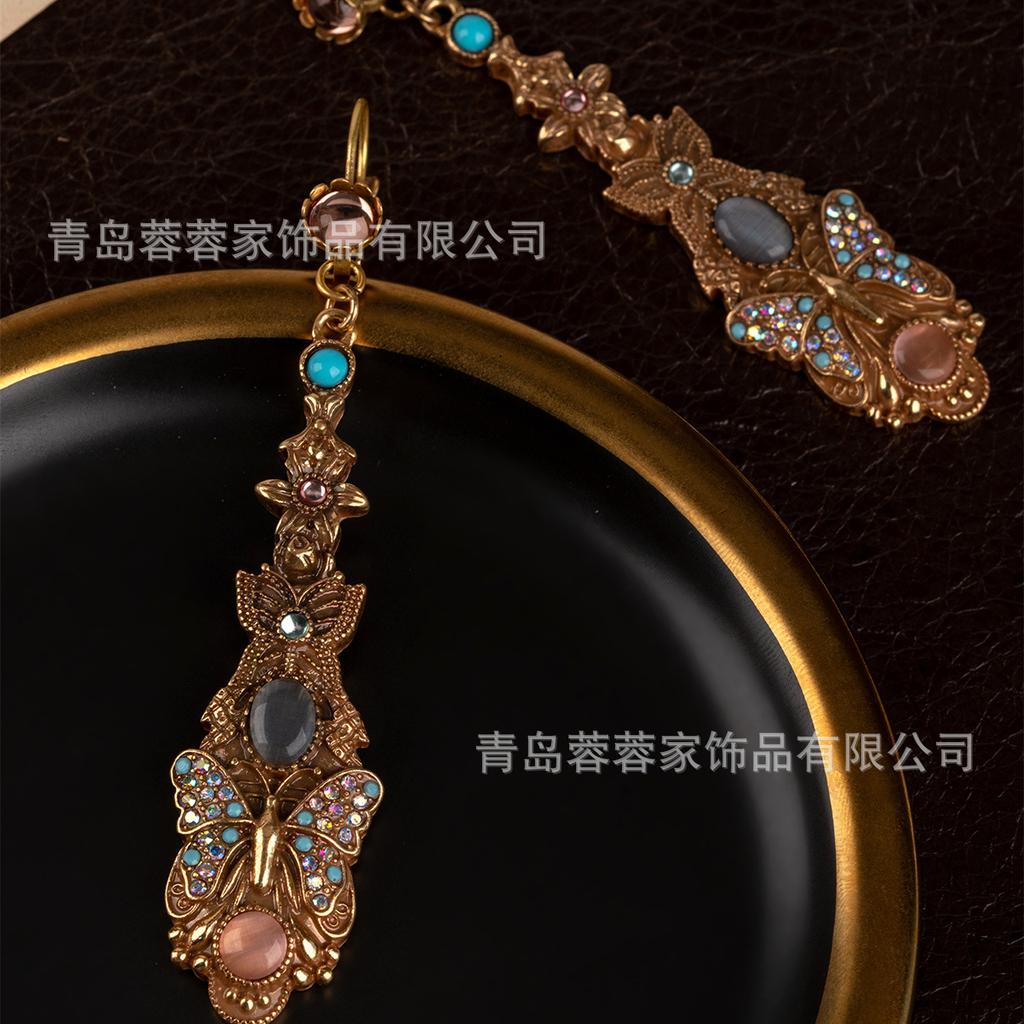 Antique Jewelry Fairy Style Retro Palace Heavy Industry Unique Gold Earrings