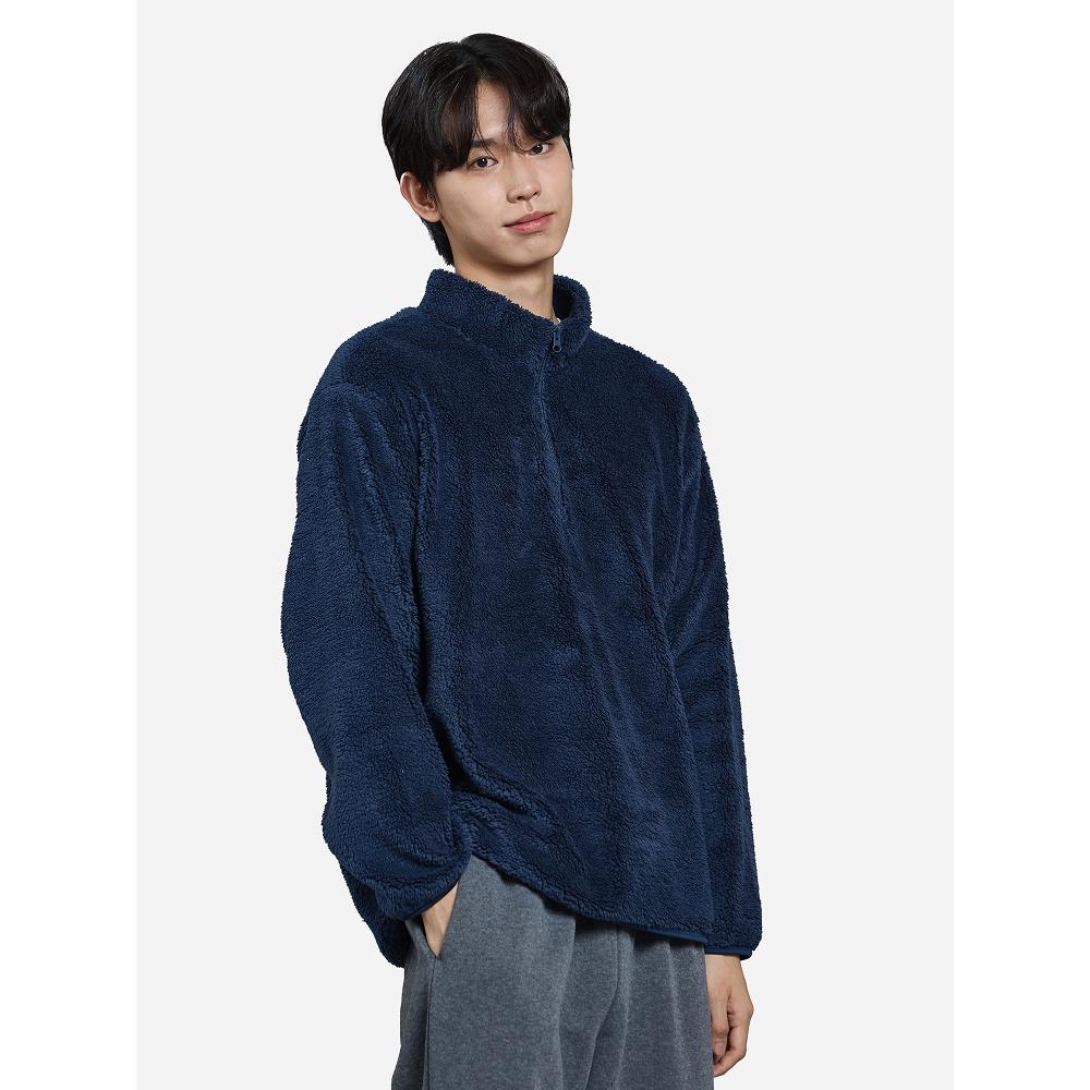 

Daiso [common] Fluffy Long Sleeve Fleece Half Zip Up Xl Navy