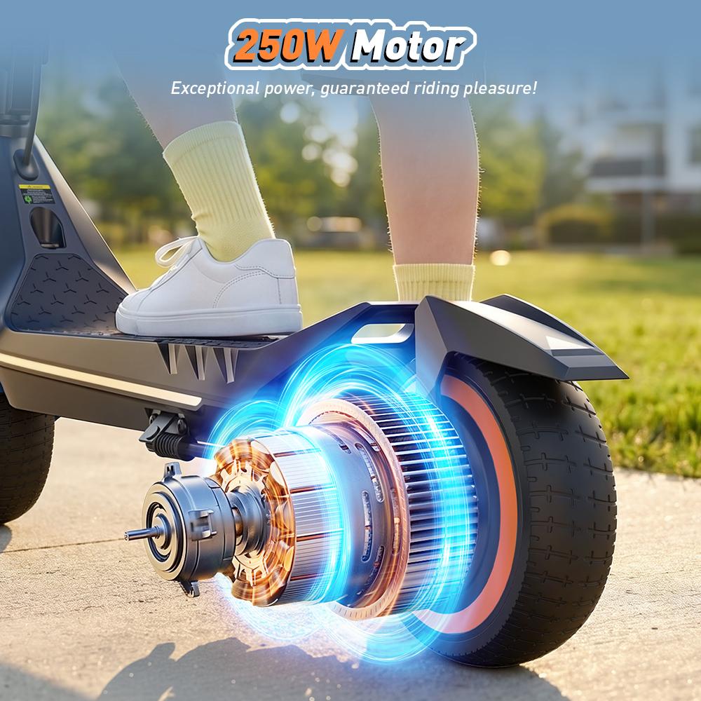 K6 Kids Electric Scooter 150W 2.6Ah 6.5'' Solid Tires Bluetooth Speaker LED Lights Foldable & Height Adjustable 16KM/H Max Speed 7-9KM Range for kids