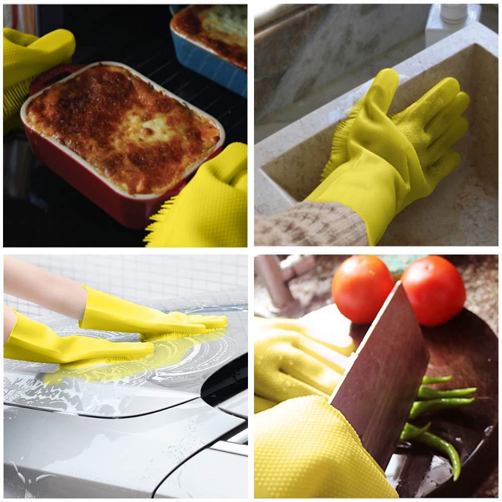 Neue magische Silikon-Geschirrspülhandschuhe, Abstauben, Geschirrspülen, Pflegen, isolierter Wasch- und Küchenhelfer