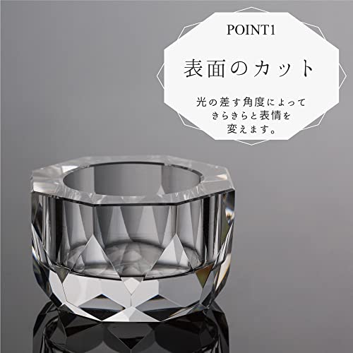 Miniature Capella Buddhist Altar Set (2.5 Inch) - Clear Crystal - Modern Buddhist Altar Set - Incense Burner, Flower Vase, Candle Holder (3-piece Set)