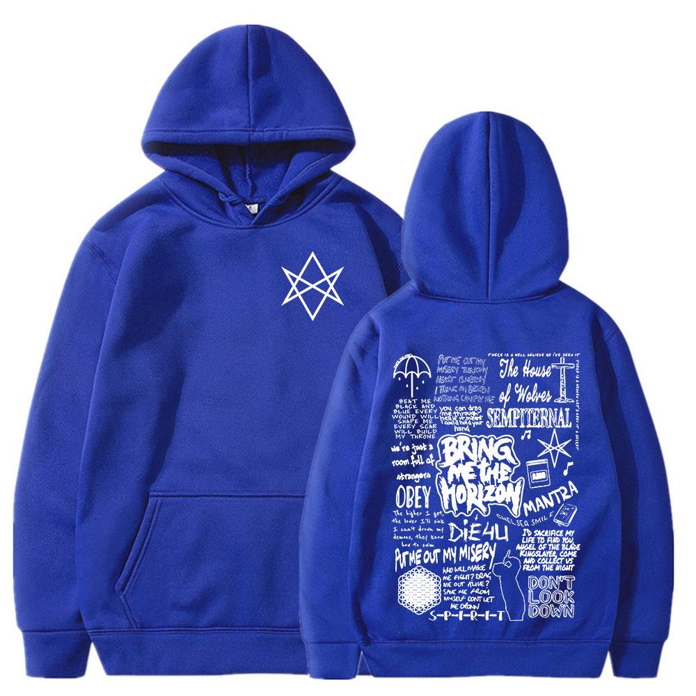 BringMe TheHorizon Hoodies BMTH Heavy Metal Rock Band Sweatshirts Men Women Oversized Casual Vintage Pullovers Jacket Streetwear