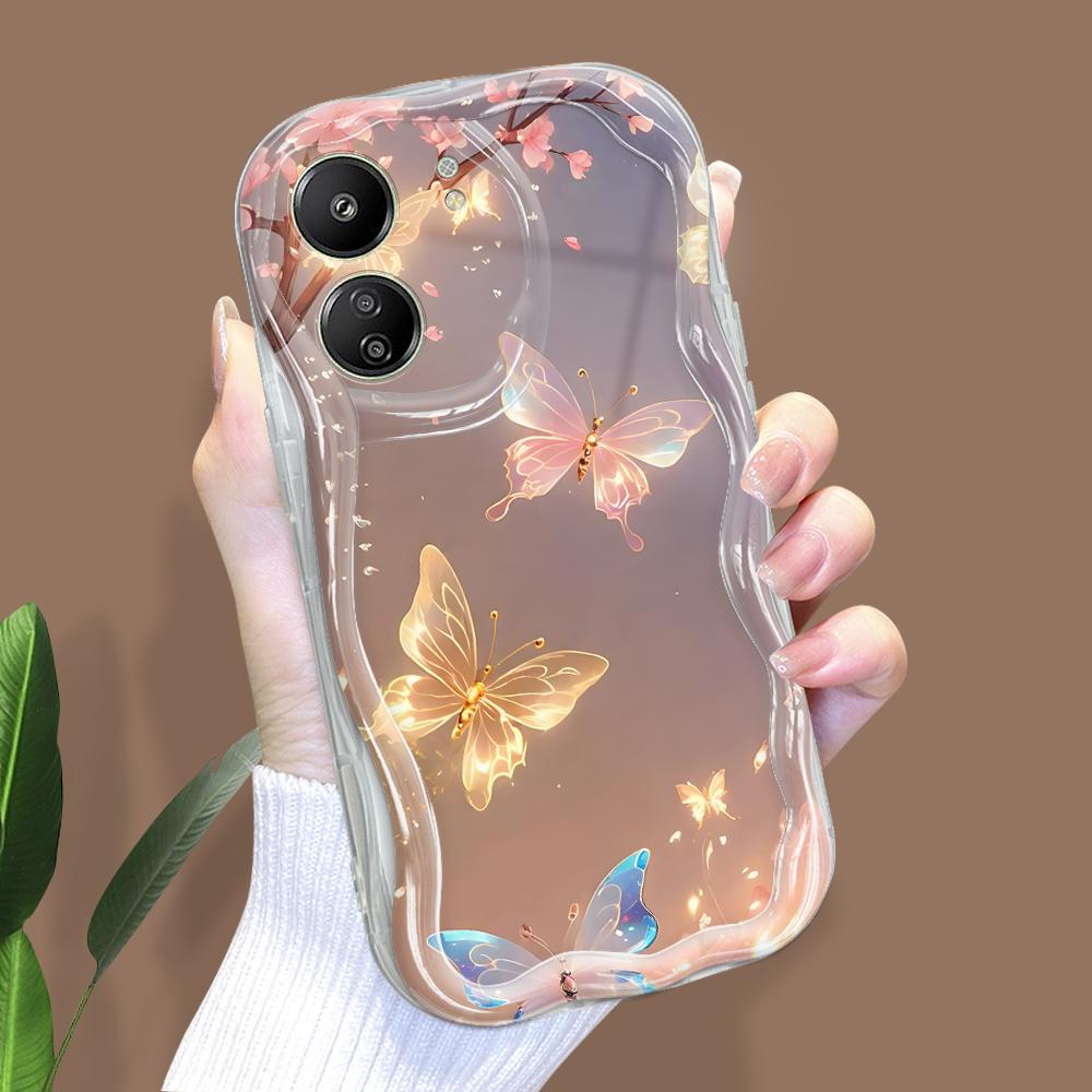 

Милый мультяшный узор, кремовая текстура, мягкий силиконовый чехол с волнистыми краями, чехол для телефона Xiaomi Redmi Xiaomi 12 Lite прозрачный