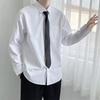 Men's White Long Sleeve Button Down Shirt Loose Fit Casual Office Formal Dress Shirt