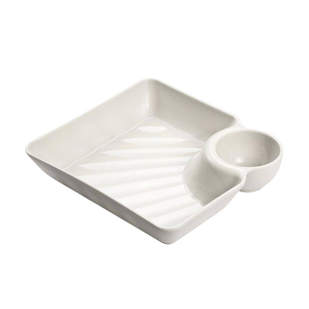 Großer Teigtaschenteller mit Essigfach, quadratische Form, Snack-/Keksplatte, Tablett, Geschirr, Küchenhelfer, Teller