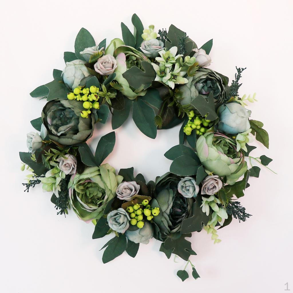 Artificial Penoy Silk Flower Wreath Garland Hanging Wedding Decor