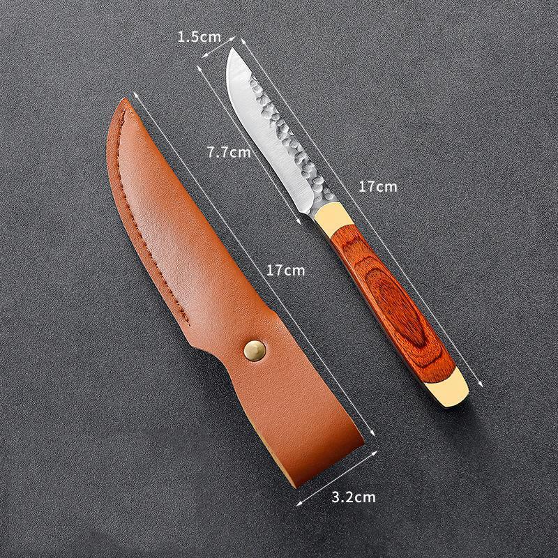 

Новый небольшой прямой нож из нержавеющей стали с медной головкой, тибетский нож для еды, нож для стейка из свинины, нож для обвалки мяса Style 1