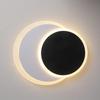 Nordic White Black Moon Type Led Round Ceiling Lamp For Living Room Study Bedroom Kitchen Wrought Iron Acrylic Home Lighting
