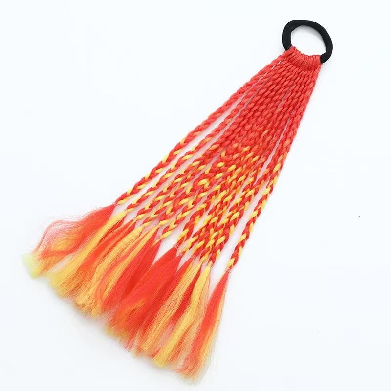 1 PCS New Girls Dirty Braids Colorful Twist Tie Wigs Ponytail Kids Hair Accessories Headbands Rubber Bands Princess Headwear