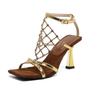High Heels Summer New Hollow Mesh Flash Diamond Comfortable Not Tired Foot Temperament High Heel Sandals