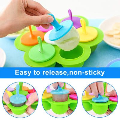 Silicone Ice Lolly Molds, Colorful Popsicle Molds with Plastic Sticks, Ice Pop Mould, Reusable Ice Lolly Moulds Ice Lolly Makers, Popsicle Moulds