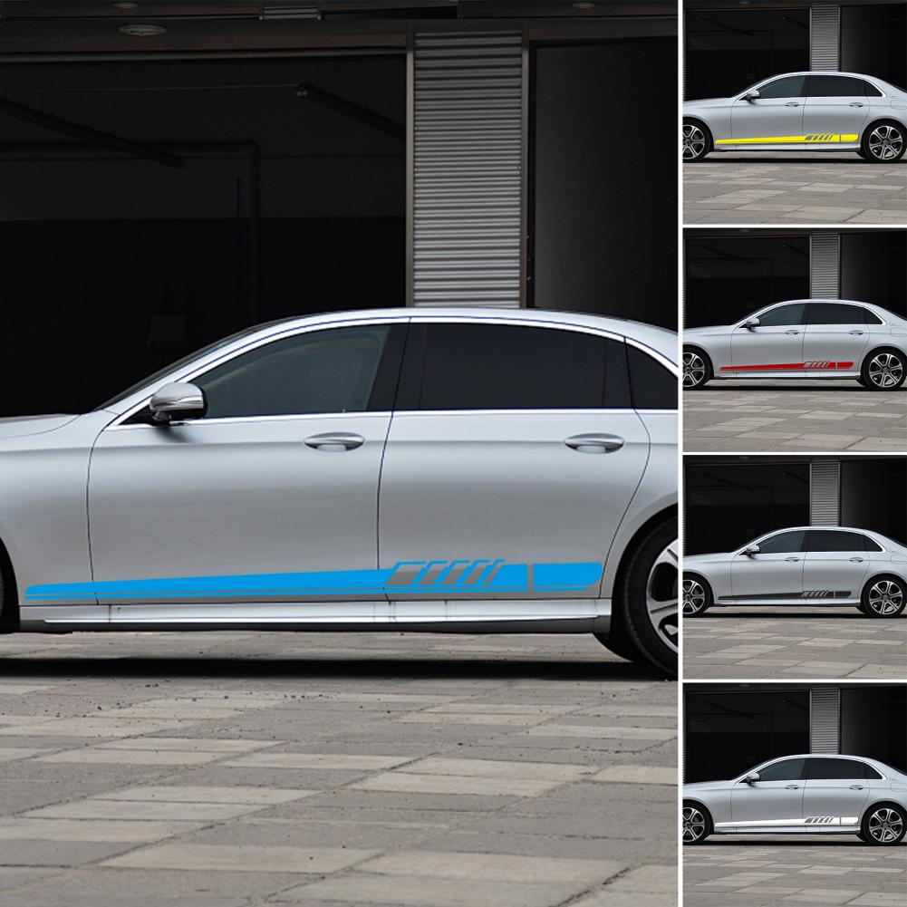 Car Body Graphic Decal Strip Pattern Car Side Stickers Waterproof Vehicle Decal Auto Decor 1 Pair Anti-scratch Self-adhesive Car