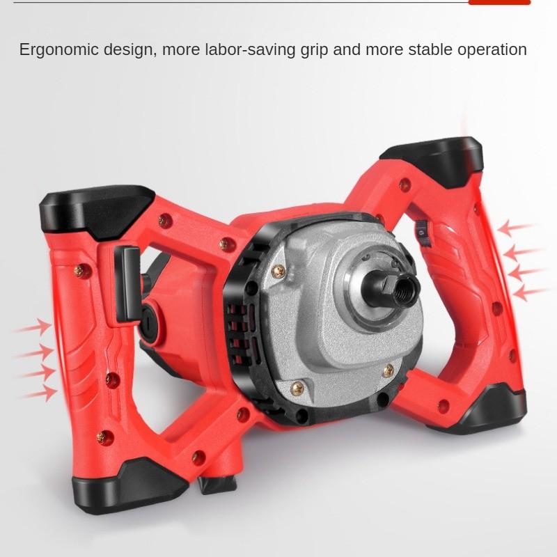 220V Industrial Handheld Electric Mixer 6 Speed Adjustable Paint Stirrer Cement Putty Powder Mixing Tools