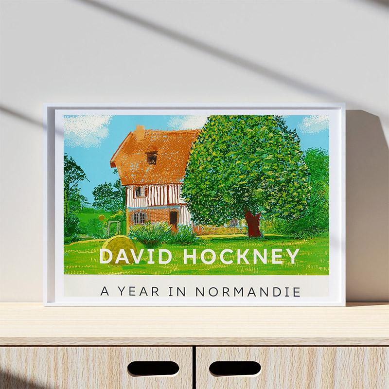 David Hockney Original Exhibition A Year In Normandie House Tree Modern Art Poster Canvas Painting Wall Print Picture Home Decor