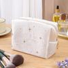 Cosmetic Pouch Spacious Velvet Cosmetic Bag Travel Toiletry Organizer With Star Pattern Portable Makeup Case For Lipstick