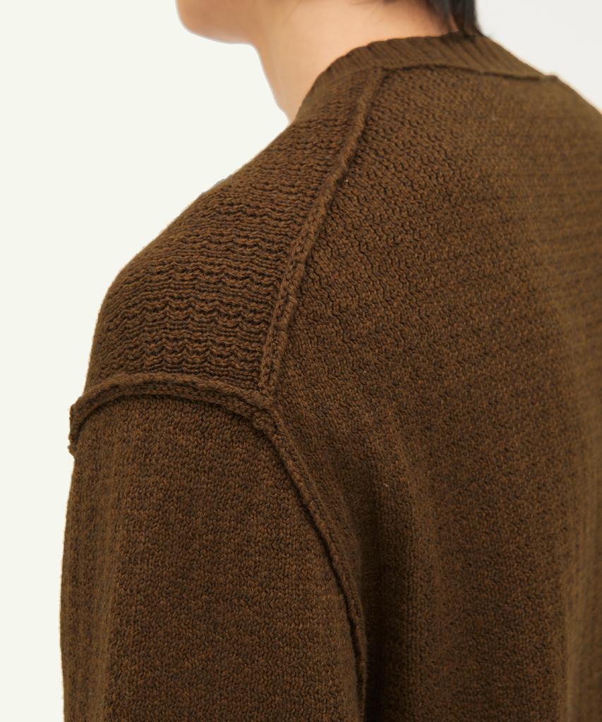 Intempomood Cottage Round Neck Cardigan_Brown