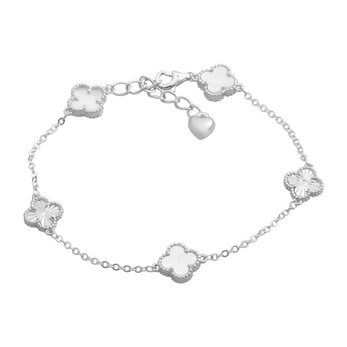 

Срібний браслет із натуральним перламутром, вага виробу 4,8 гр (60002137) 17-20cm білий