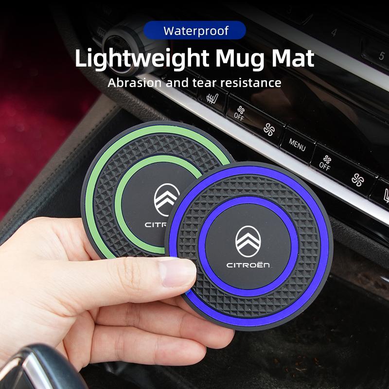 Silicone Double Ring Car Cup Mat Anti-Slip Insert For Citroen C4 C3 C5 C1 C2 VTS Berlingo Celysee Xsara Picasso Aircross