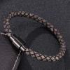 Vintage Men Leather Bracelet Charm Stainless Steel Buckle Bangles Jewelry Gift