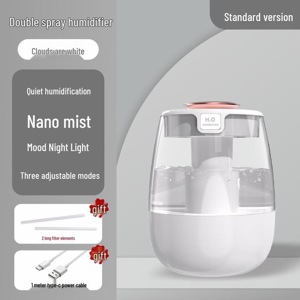 Large Capacity USB Desktop Humidifier for Home, Bedroom, or Office - Portable Mini Air Purifier with High Fog Output
