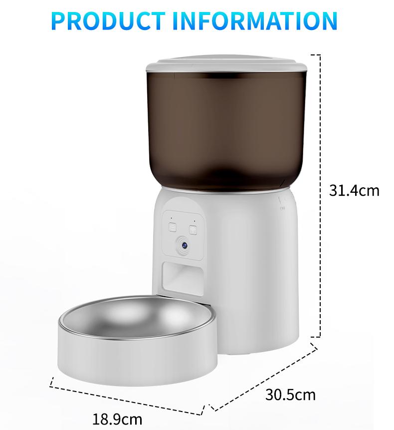 3L Stainless Steel Pet Feeder Intelligent Automatic Pet Feeder Wifi Camera Smart Dry Food Pet Cat Bowl Dog Video Smart Bowl