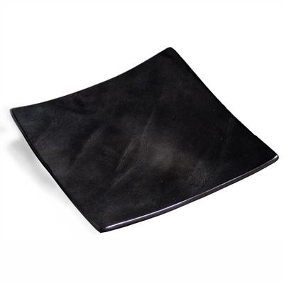 Bandeja de couro genuíno Leather King (Preto Profundo, Quadrado)