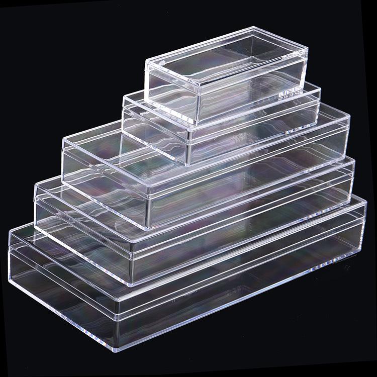 

In Stock Transparent Plastic Rectangular Display Box for Ginseng and Medicinal Materials Model PS 80x50x20 mm