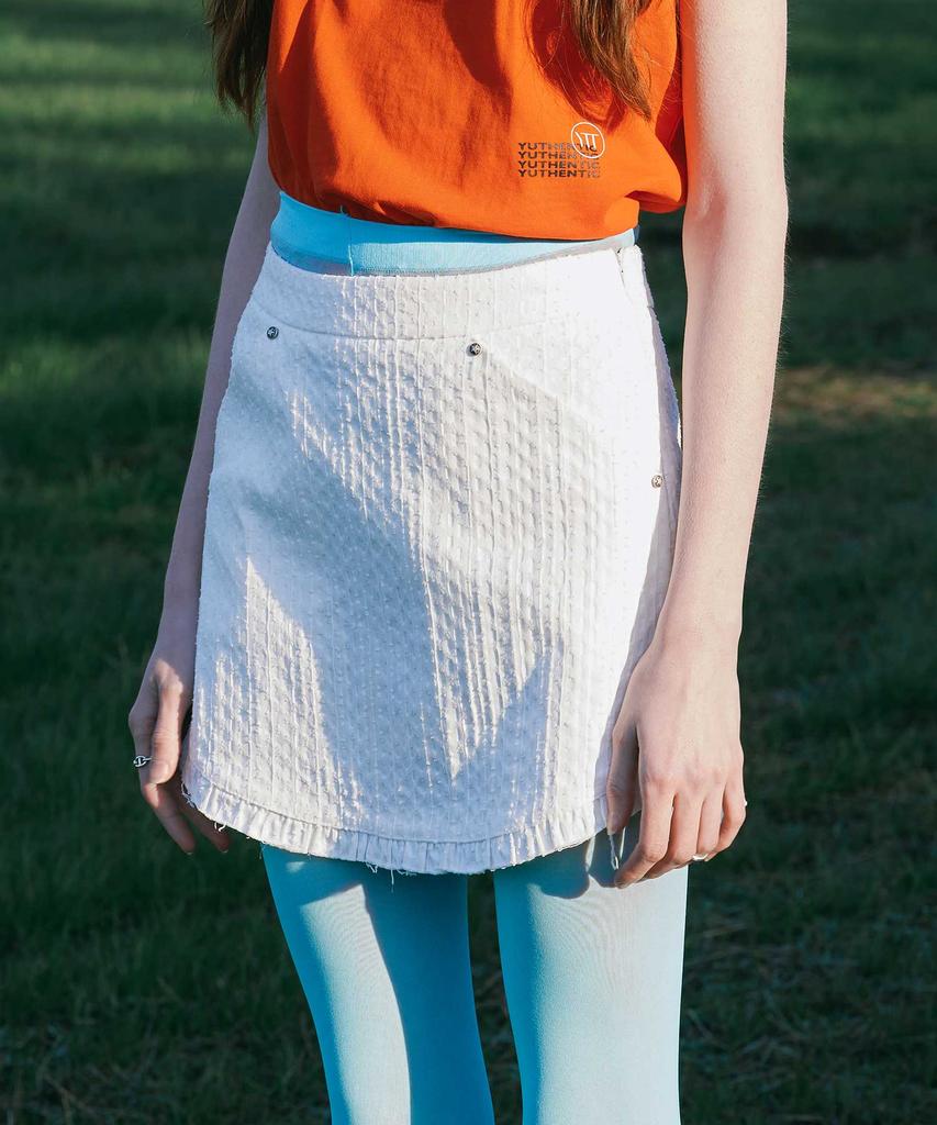 Yusentig Frill Mini Skirt White Aw4Ms46301