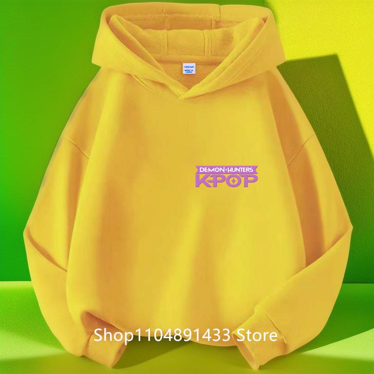 Kpop Dämonenjäger Kinder Logo Merch Hoodies Mädchen Jungen Sportliches Sweatshirt Langarm Lässiger Pullover ohne Kordelzug Hoodie