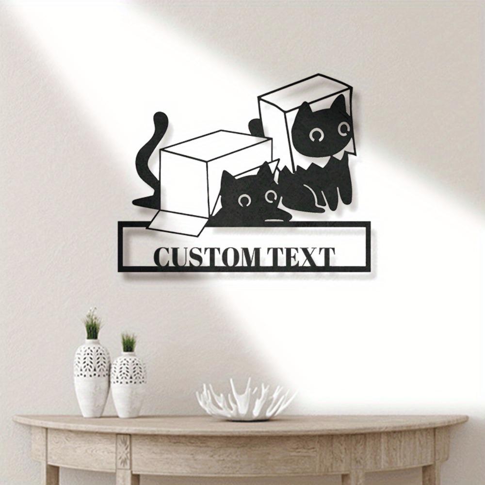 Metal Cat Wall Art Retro Tin Sign Personalized Gift Indoor Outdoor Home Decor