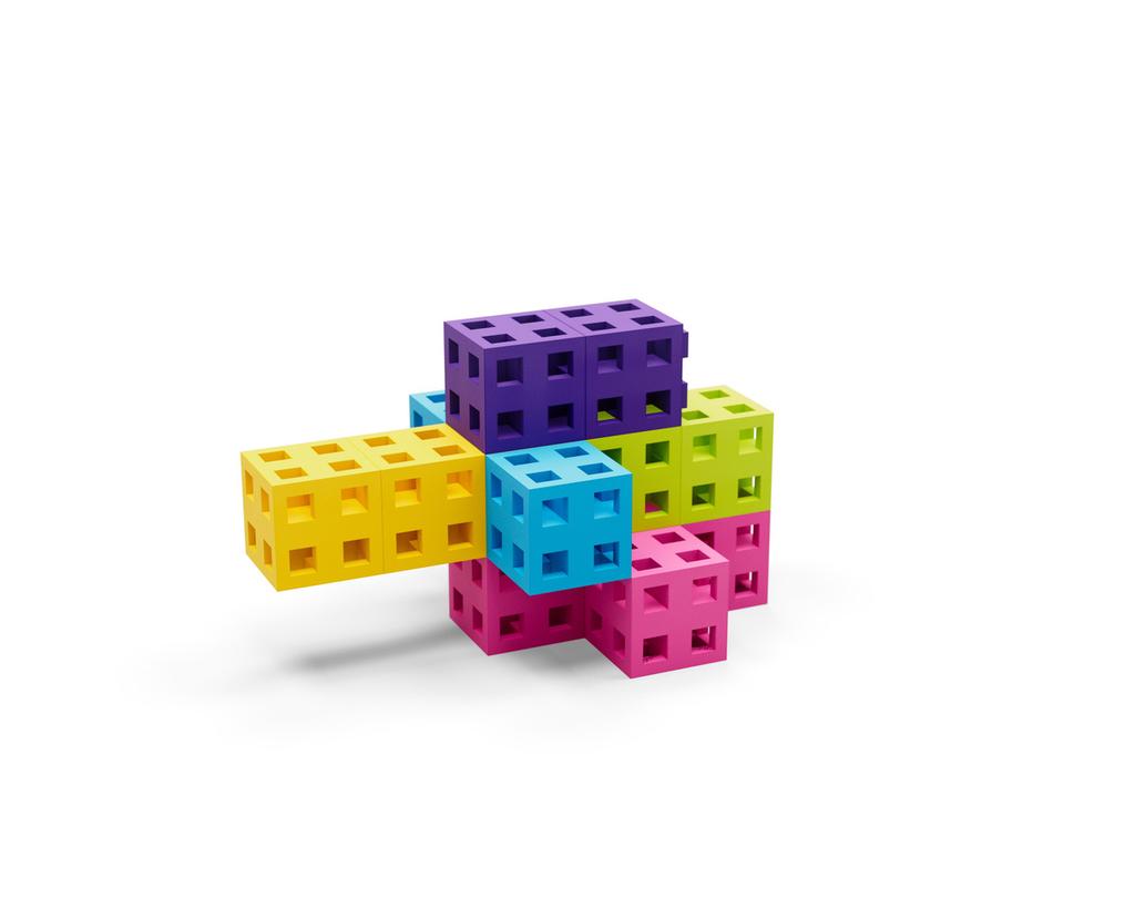Komplet klocków konstrukcyjnych - Meli Cube Pink 100 el.