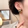 Retro Geometric Wooden Dangle Earrings: Ethnic and Modern Chinese Style for Women, 2025 Autumn/Winter Collection